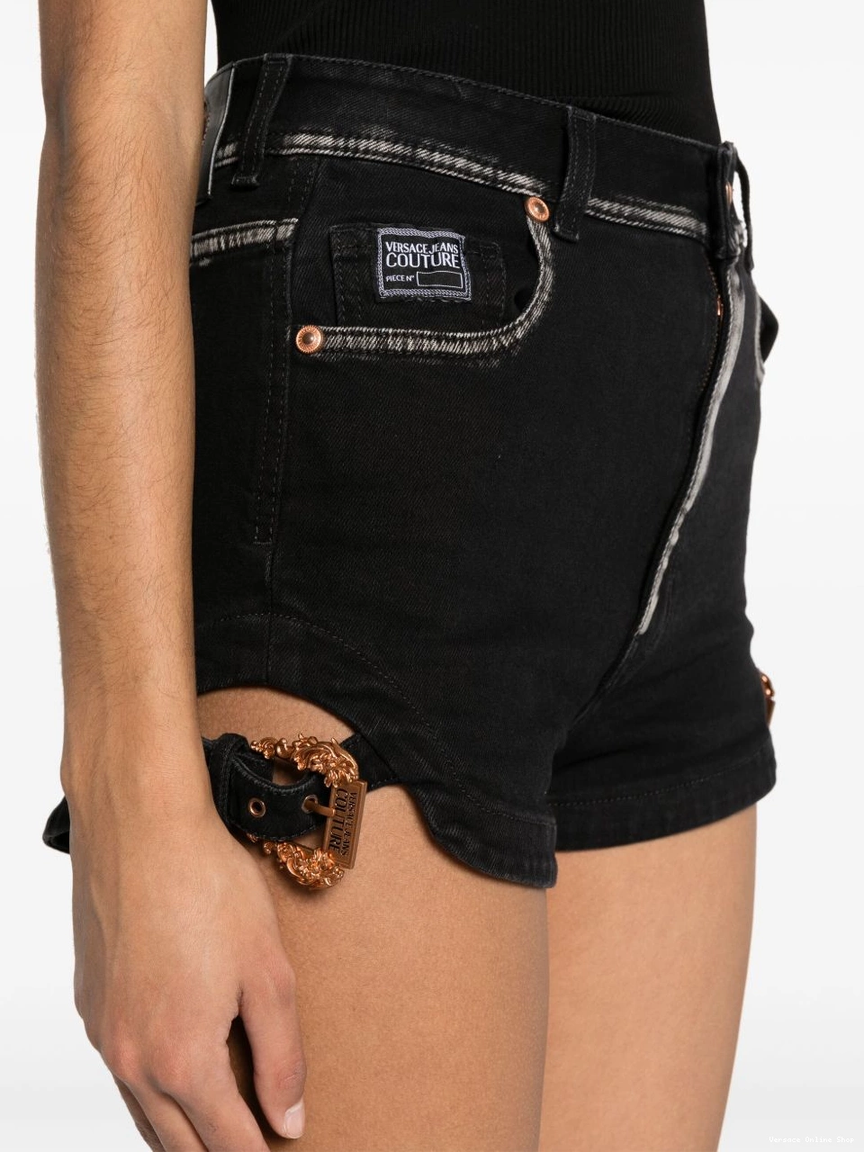 Affordable denim Women logo-engraved Versace Couture shorts Jeans 0629